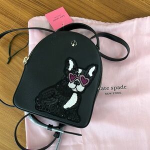 Kate Spade Boston terrier backpack
